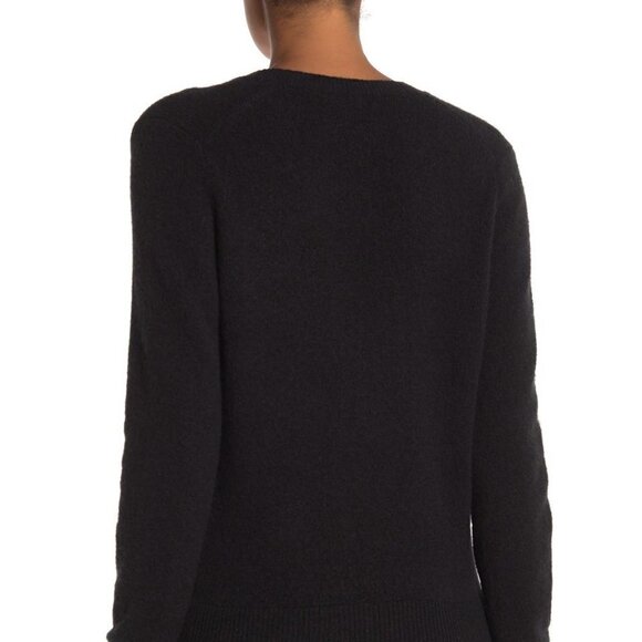 MADEWELL Bnwt Faux Wrap Front Black Cozy Sweater - Picture 7 of 11